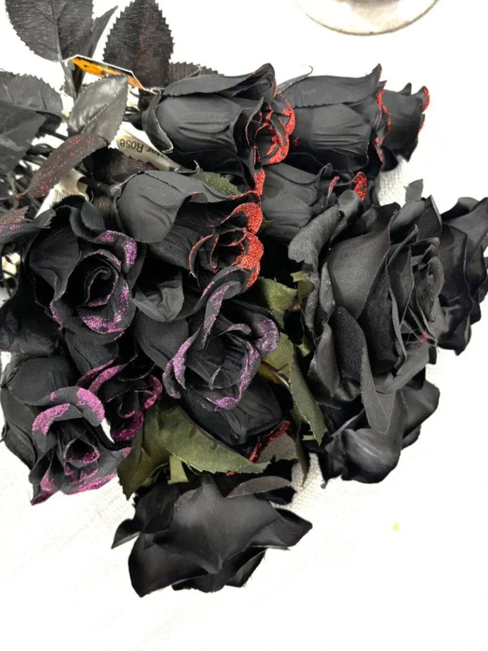 Black Silk Stem Roses Assortment – quantity 17 NWT